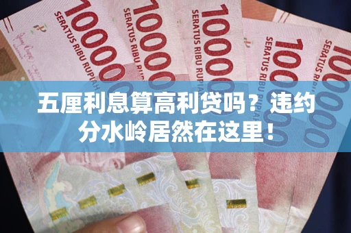 北京五厘利息算高利贷吗？违约分水岭居然在这里！