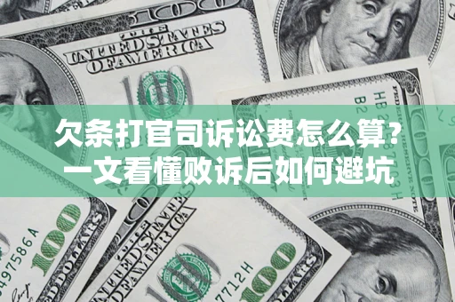 北京欠条打官司诉讼费怎么算？一文看懂败诉后如何避坑
